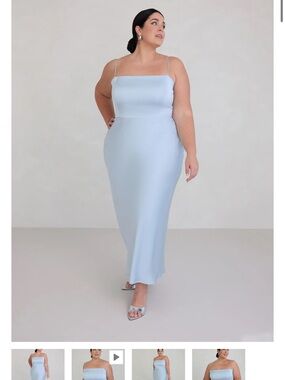 Park & Fifth Light Blue Square-Neck Dress